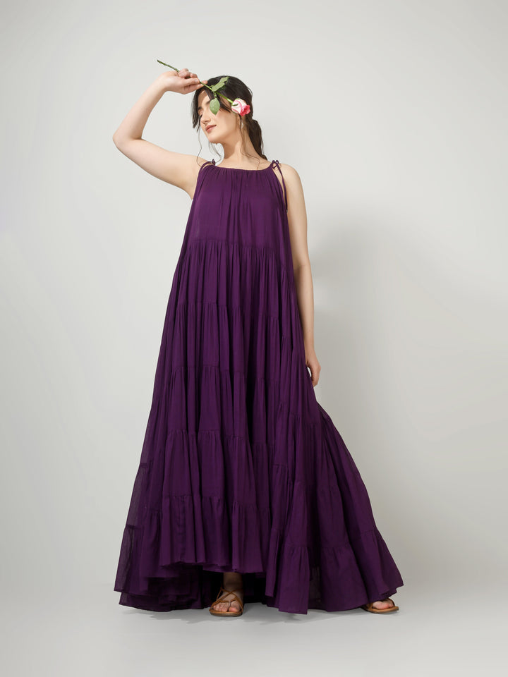 Purple Multi Tier Maxi Dress