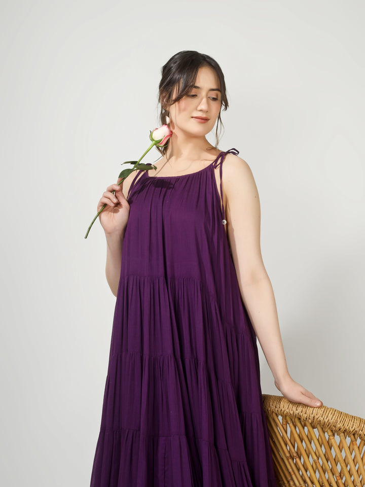 Purple Multi Tier Maxi Dress