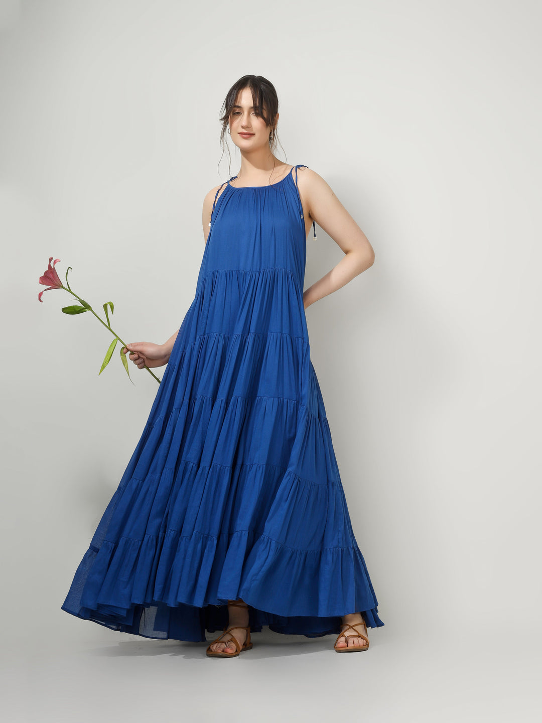 Royal Blue Multi Tier Maxi Dress