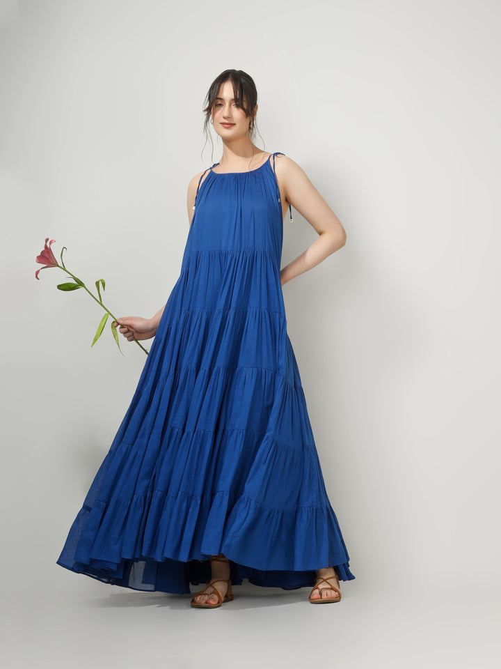 Royal Blue Multi Tier Maxi Dress