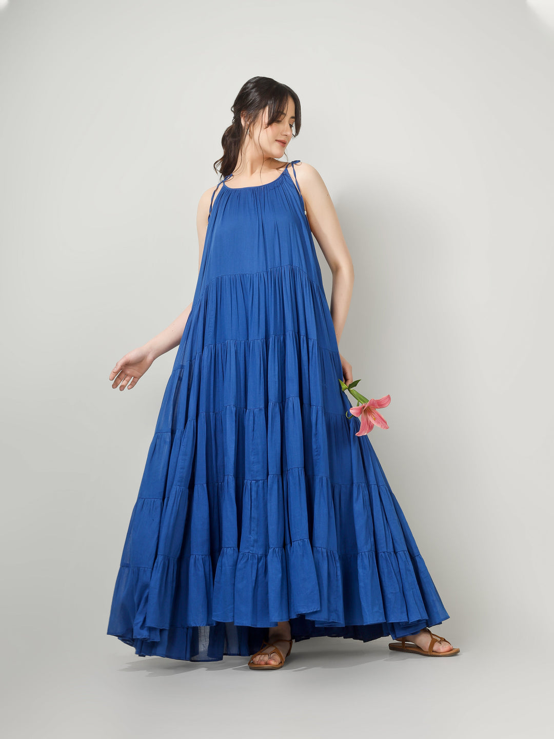 Royal Blue Multi Tier Maxi Dress