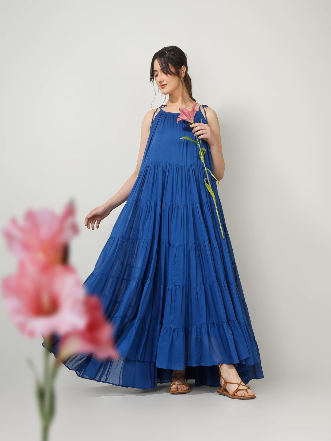 Royal Blue Multi Tier Maxi Dress