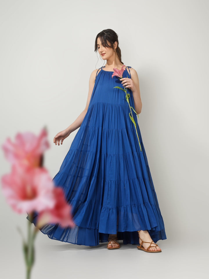 Royal Blue Multi Tier Maxi Dress