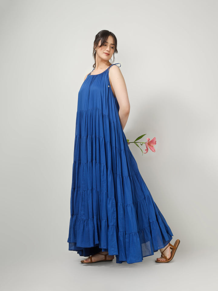 Royal Blue Multi Tier Maxi Dress