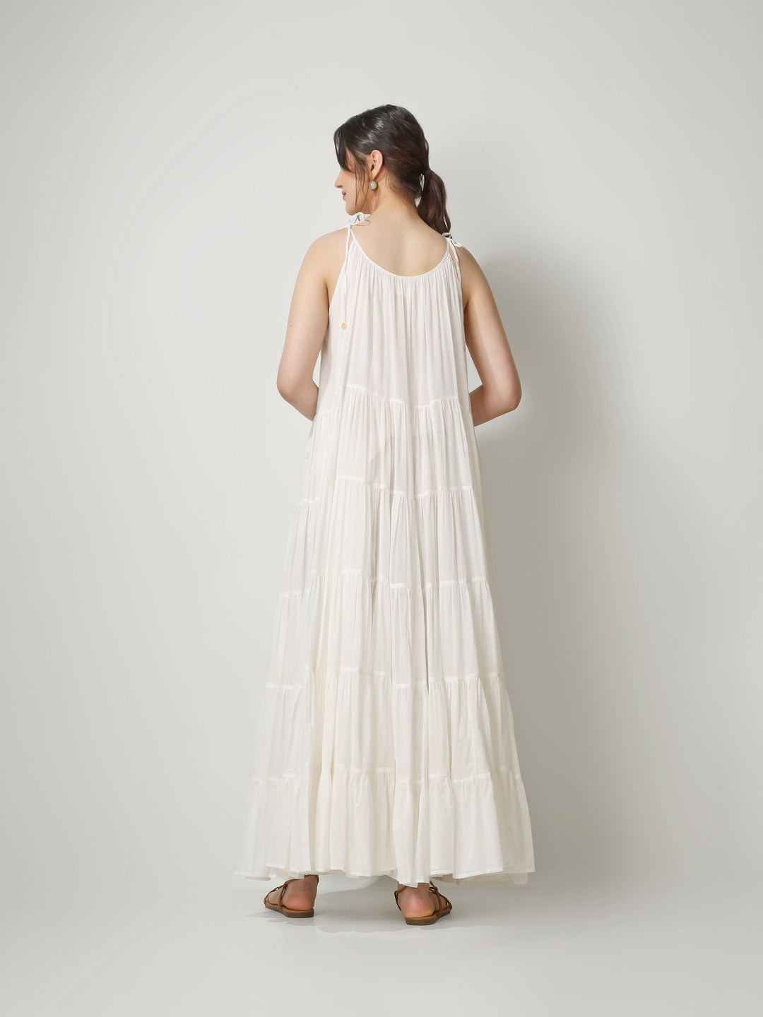 Ivory Multi Tier Maxi Dress