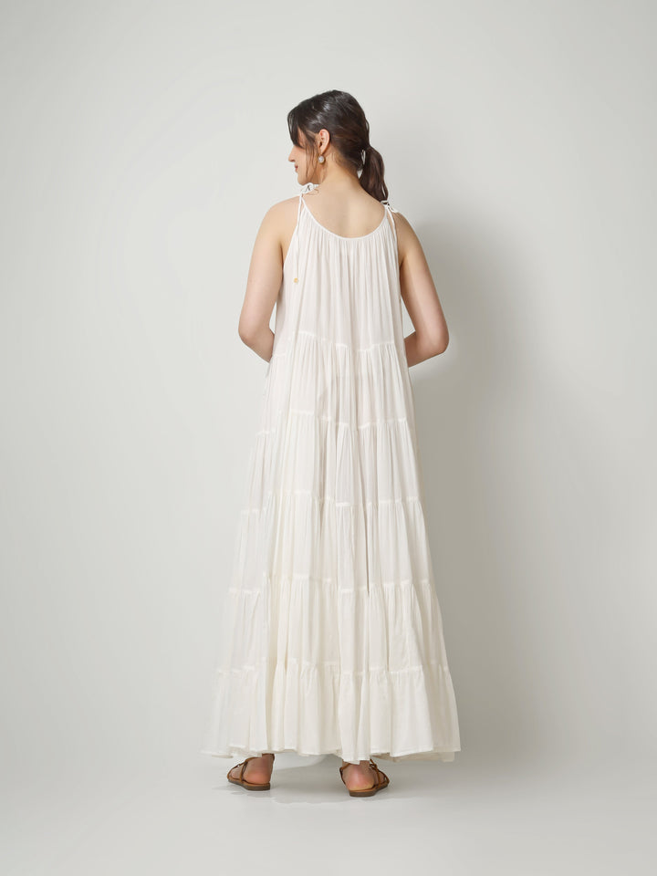 Ivory Multi Tier Maxi Dress