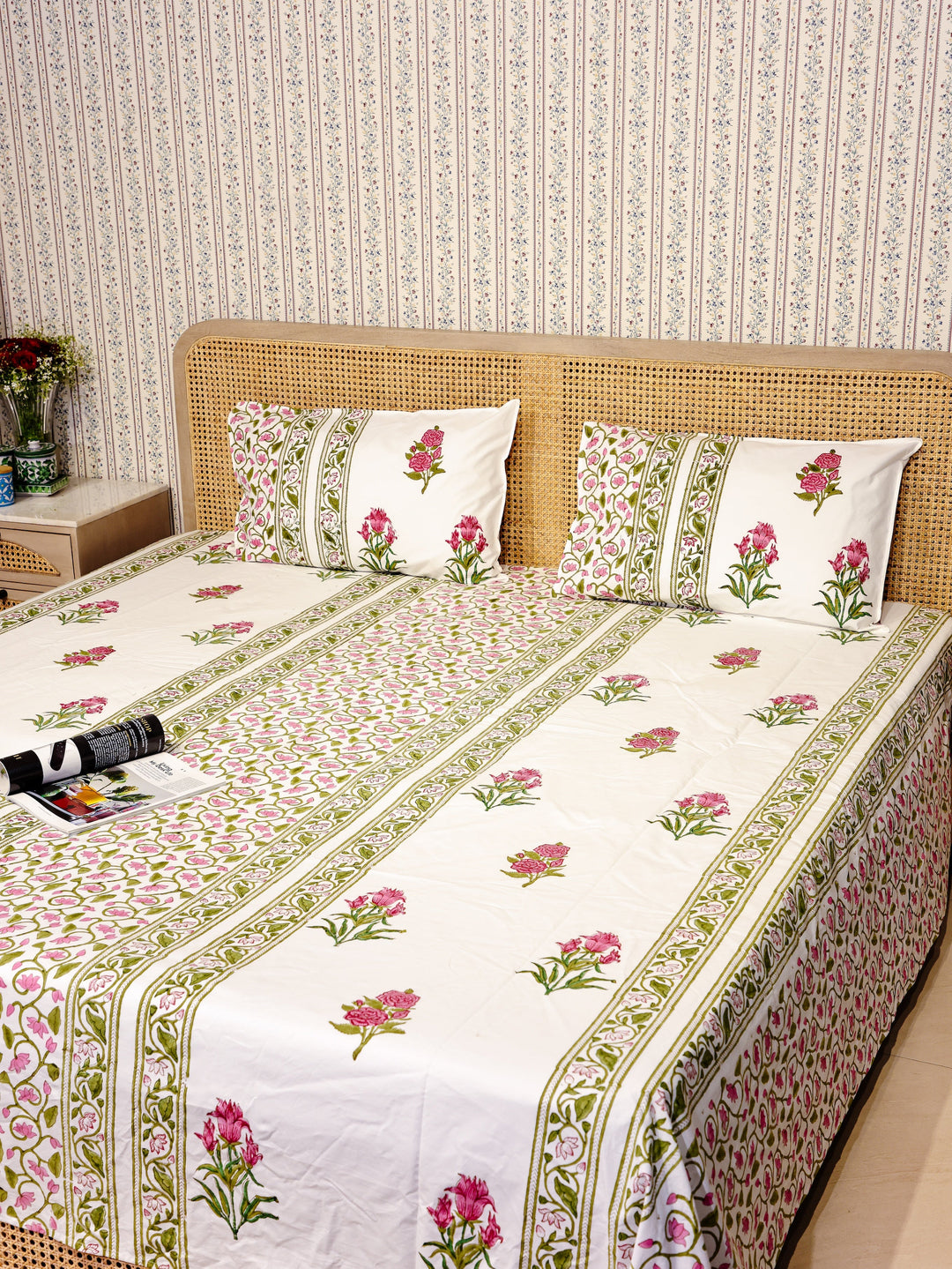 Multicolor-Cotton-Percale-Bedsheet-With-2-Pillow-Covers