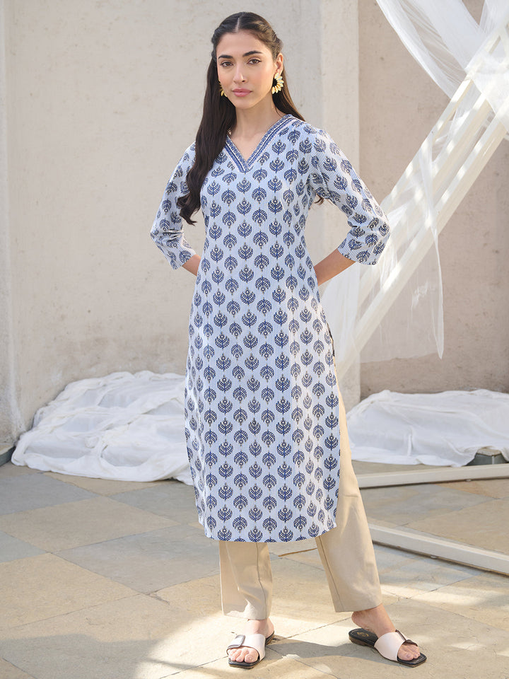 Striped-Cotton-Printed-Straight-Kurta-Only