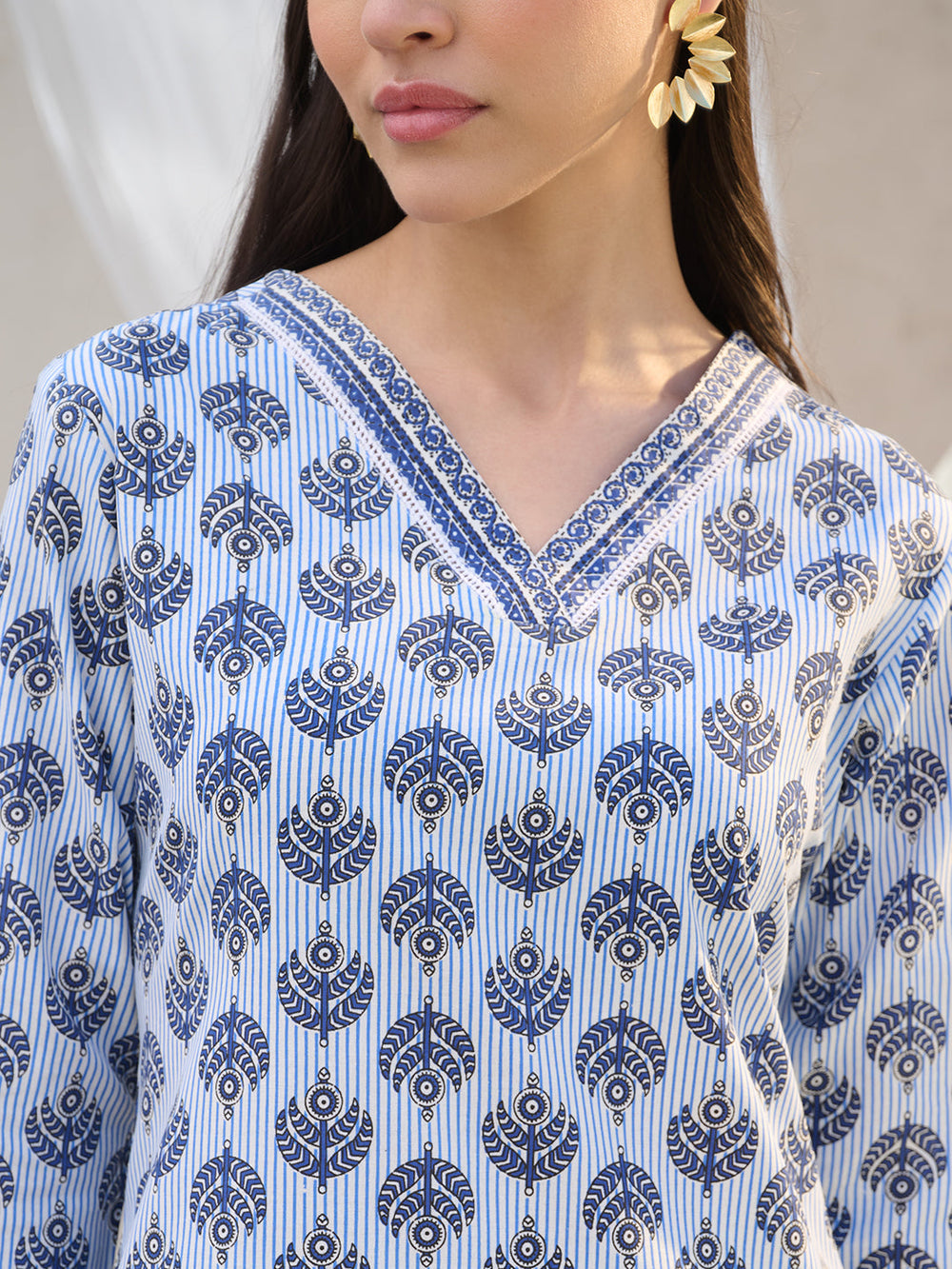 Striped-Cotton-Printed-Straight-Kurta-Only