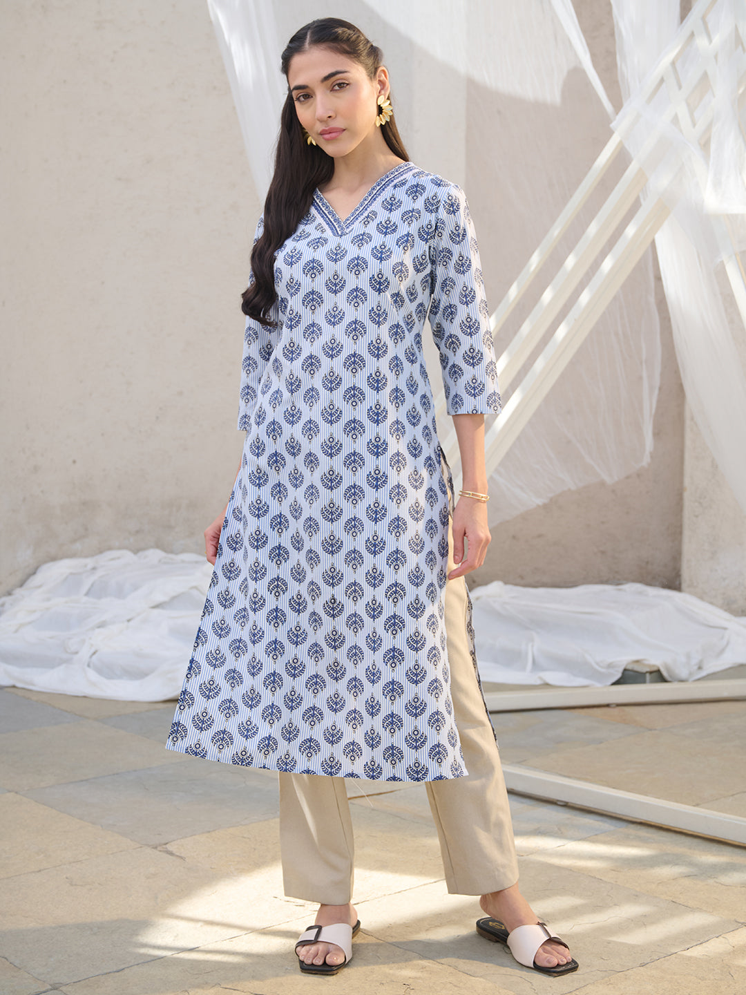 Striped-Cotton-Printed-Straight-Kurta-Only