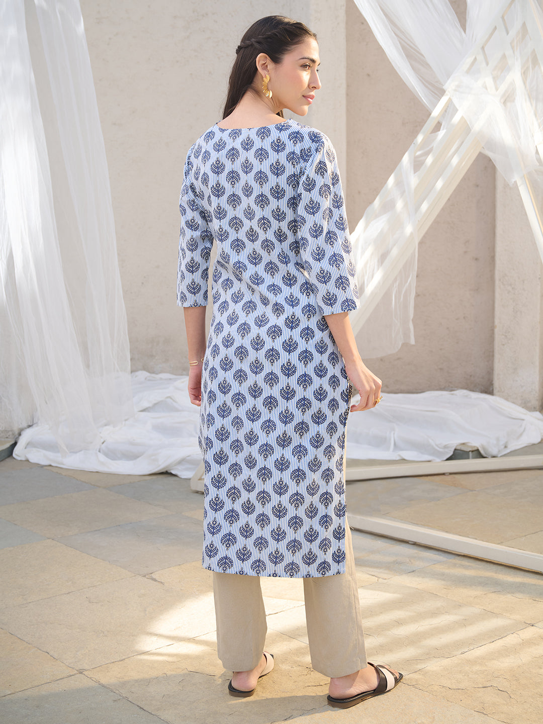 Striped-Cotton-Printed-Straight-Kurta-Only