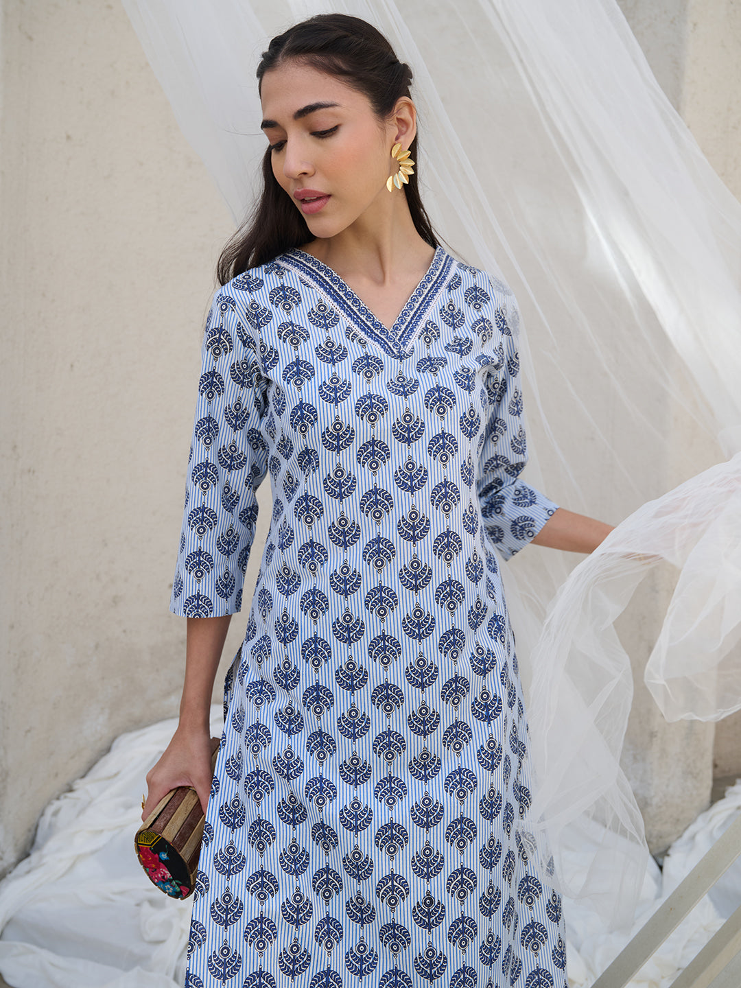 Striped-Cotton-Printed-Straight-Kurta-Only
