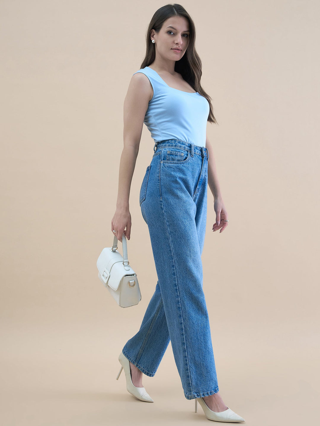 Ice-Blue-Square-Neck-Knit-Cap-Sleeve-Tank-Top-ONLY