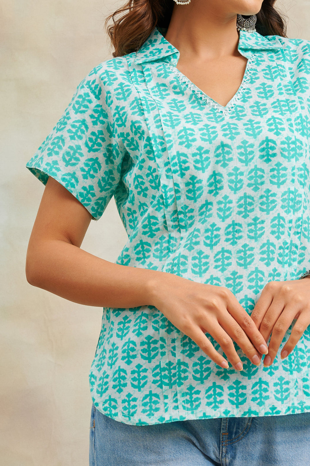 Green-Cotton-Hand-Block-Printed-Tunic