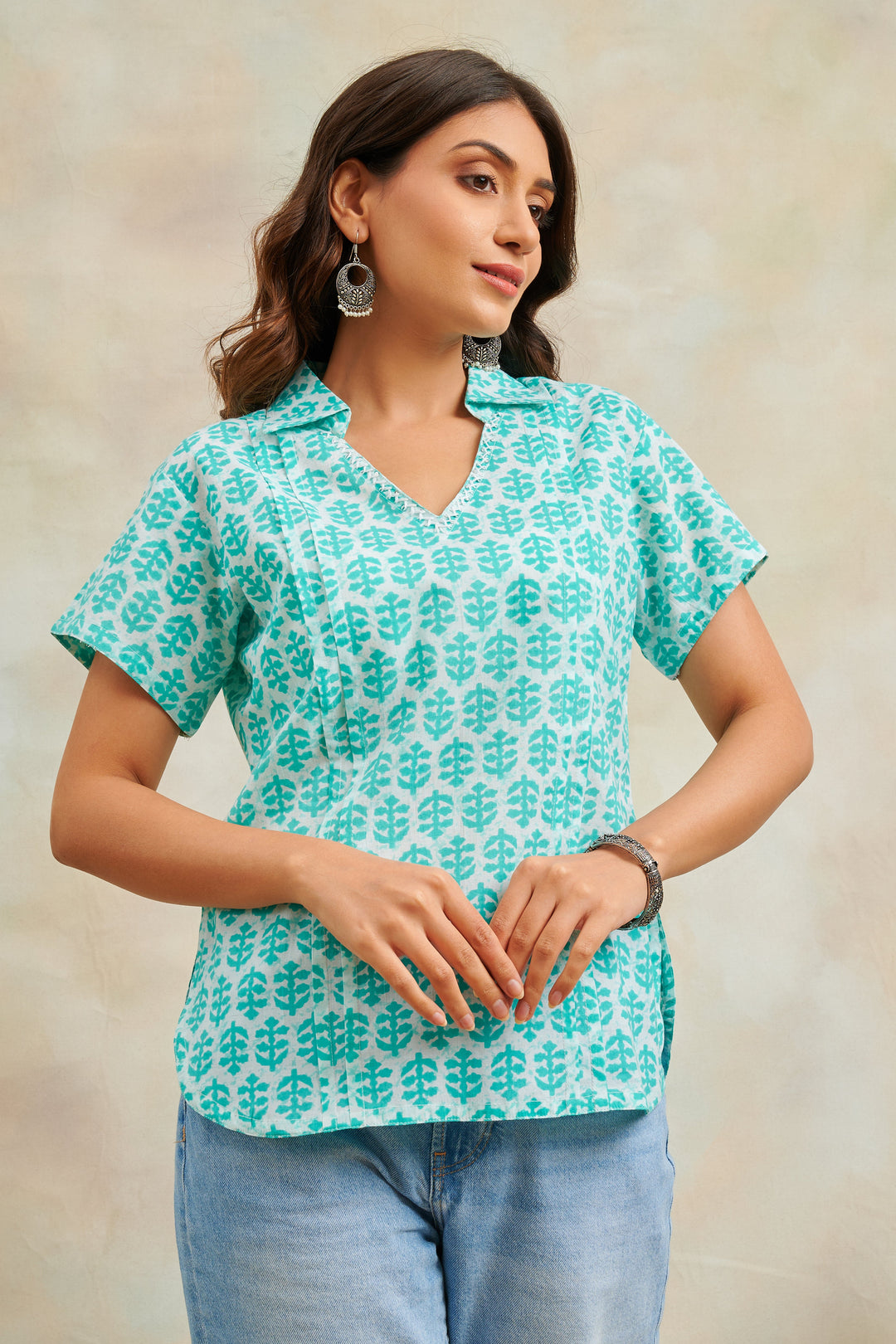 Green-Cotton-Hand-Block-Printed-Tunic