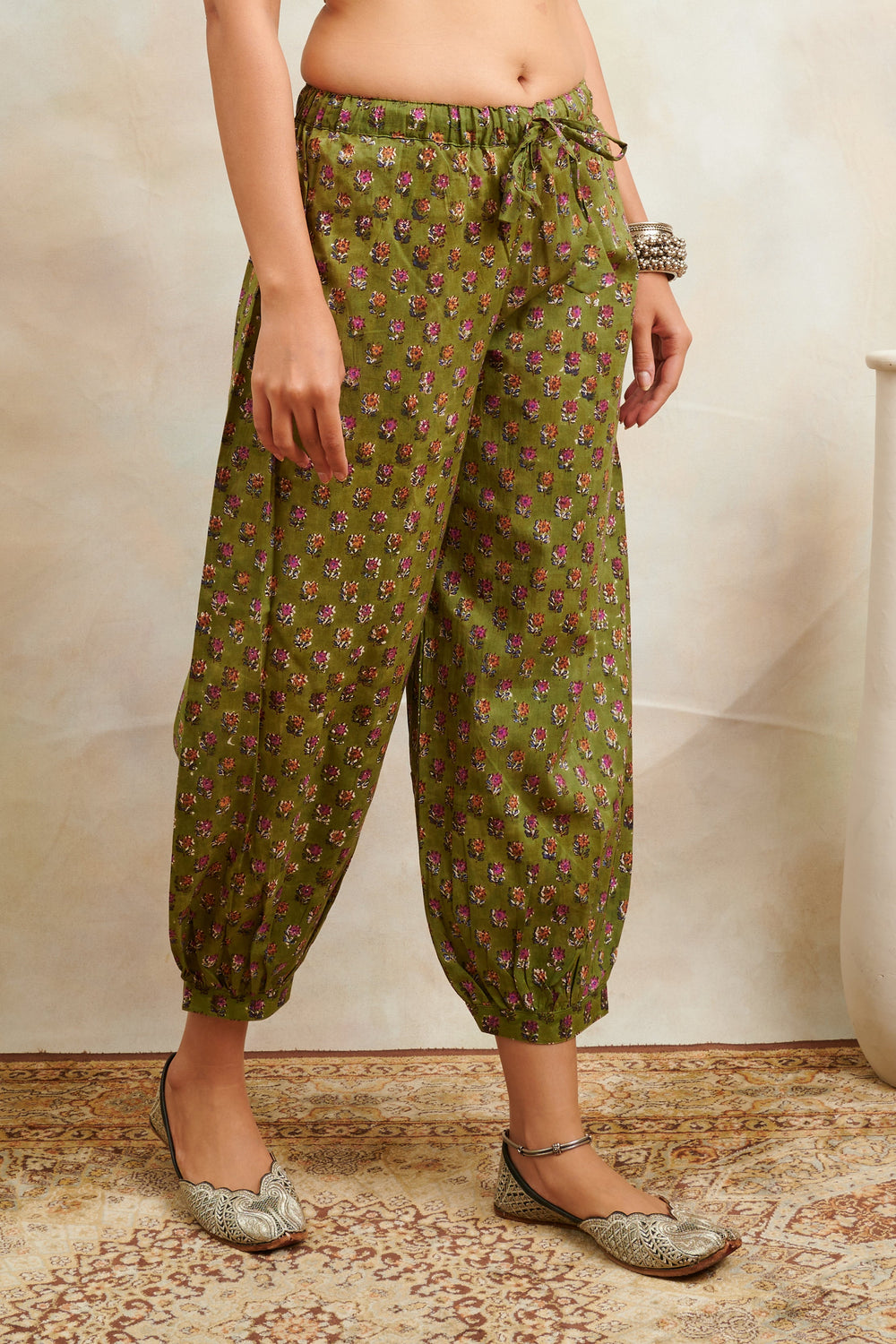 Green-&-Purple-Cotton-Hand-Block-Printed-Izhaar-Pant