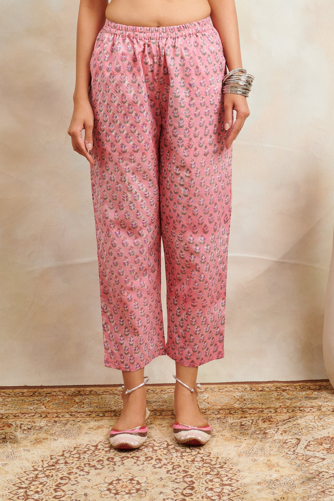 Pink-&-Blue-Cotton-Hand-Block-Printed-Farsi-Pant