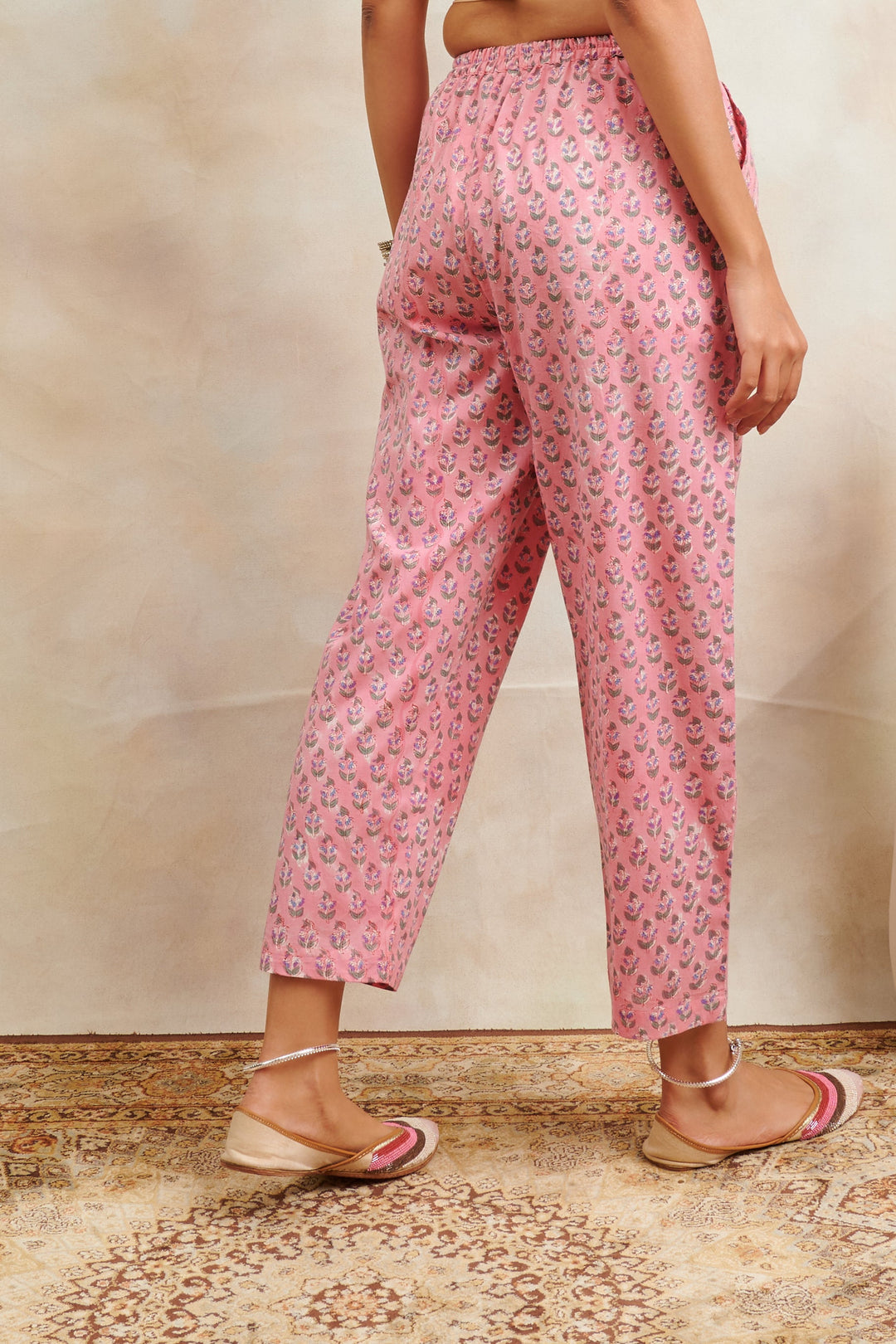 Pink-&-Blue-Cotton-Hand-Block-Printed-Farsi-Pant