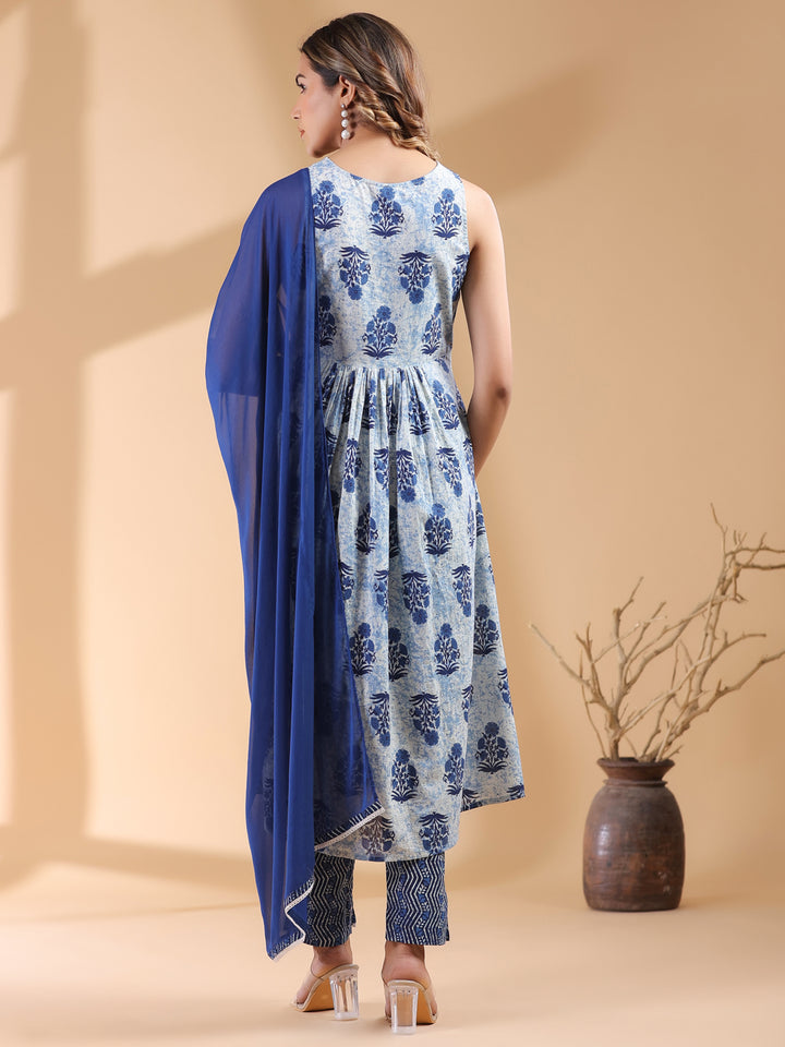 Indigo-Cotton-A-Line-Ethnic-Motifs-3-Piece-Kurta-Set