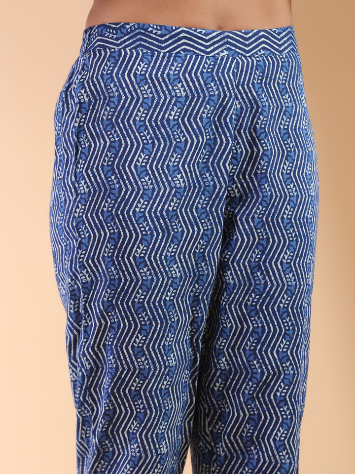 Indigo-Cotton-A-Line-Ethnic-Motifs-3-Piece-Kurta-Set