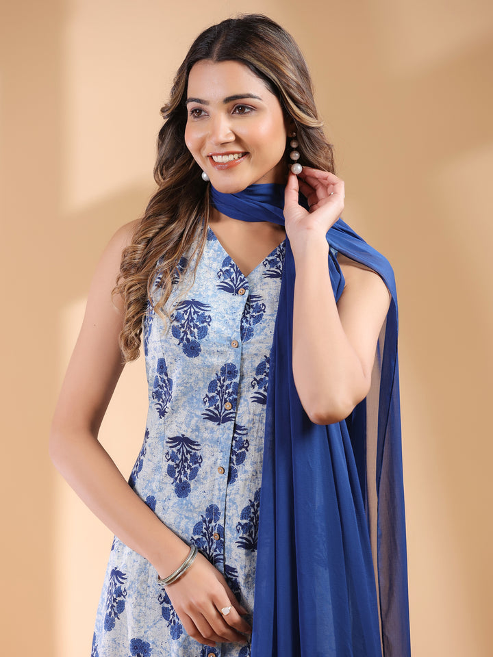 Indigo-Cotton-A-Line-Ethnic-Motifs-3-Piece-Kurta-Set