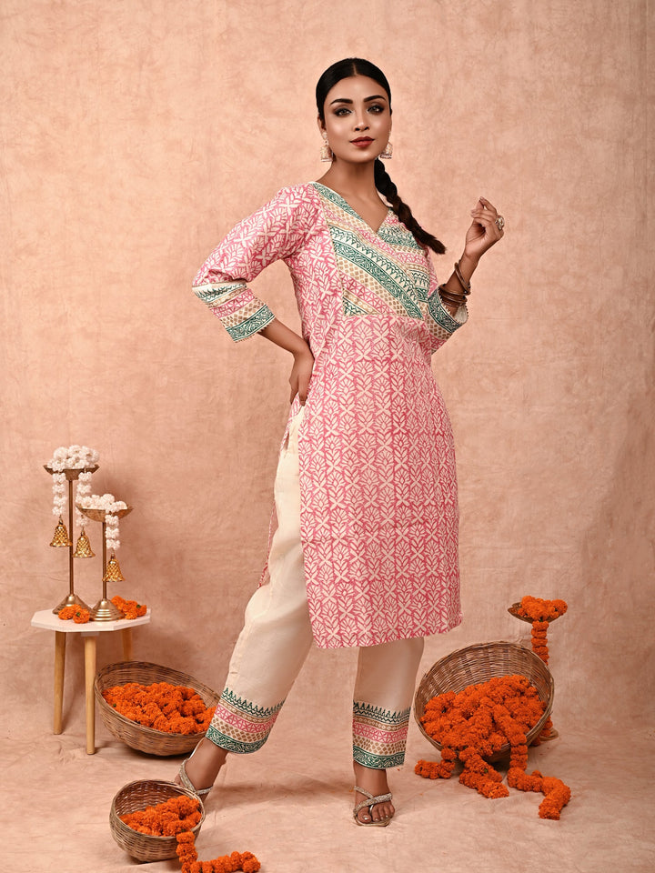 ZERESOUQ-Ivory-Aisha-Chanderi-Silk-Kurta-Set-(Set-Of-2)