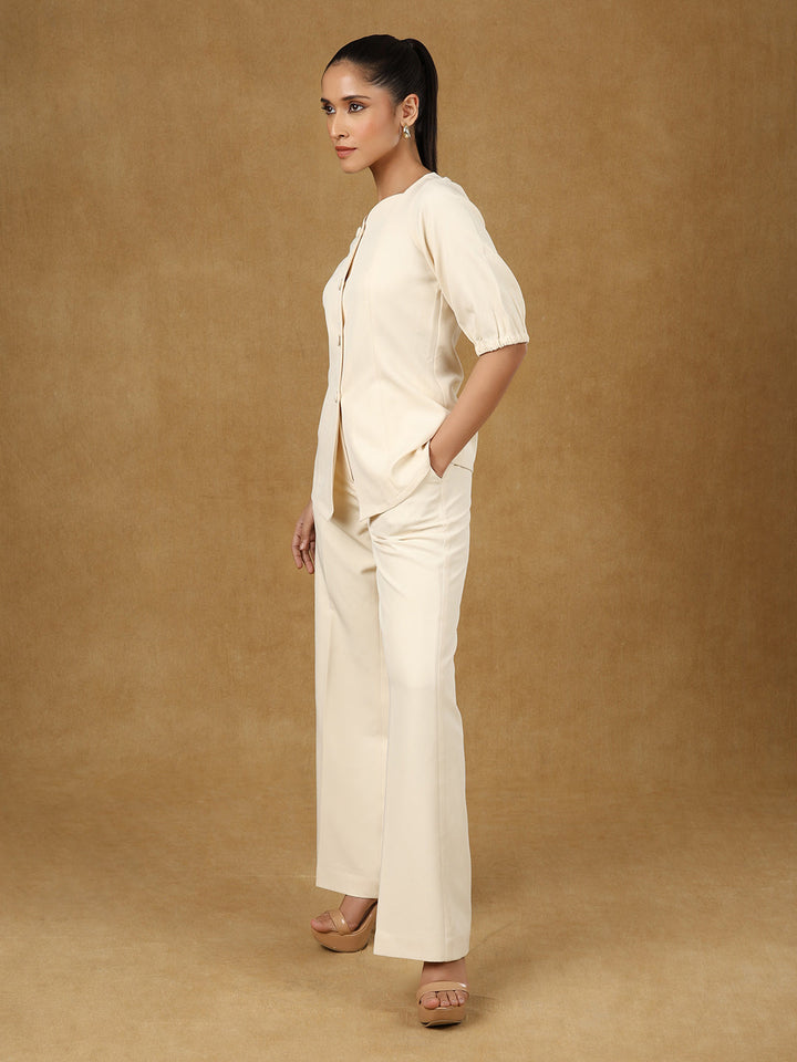 Ivory-Viscose-Rayon-Grace-Sweetheart-Top-&-High-Waisted-Trouser