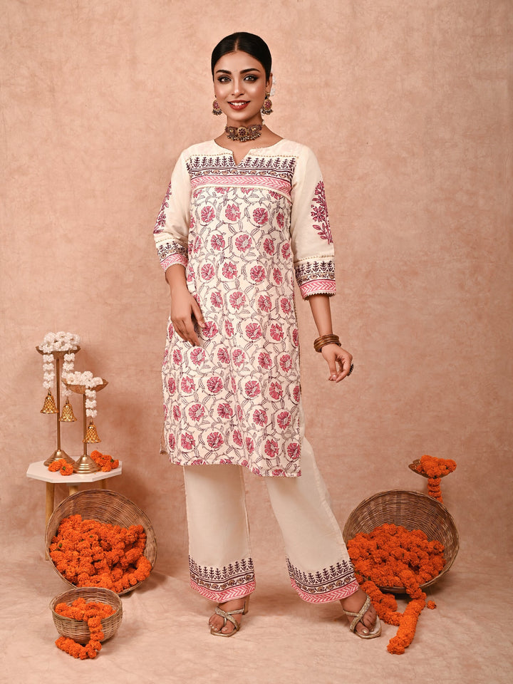 ZERESOUQ-Ivory-Zainab-Chanderi-Silk-Kurta-Set-(Set-Of-2)