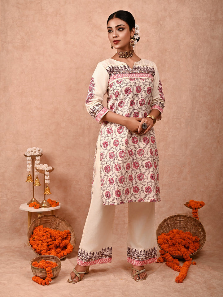 ZERESOUQ-Ivory-Zainab-Chanderi-Silk-Kurta-Set-(Set-Of-2)