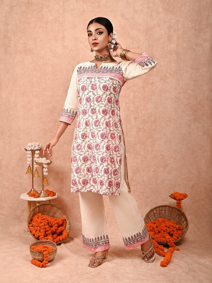 ZERESOUQ-Ivory-Zainab-Chanderi-Silk-Kurta-Set-(Set-Of-2)