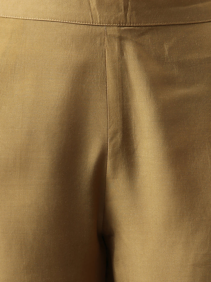 Gold Poly Silk Bandhani Printed Kurta with Pant and Dupatta