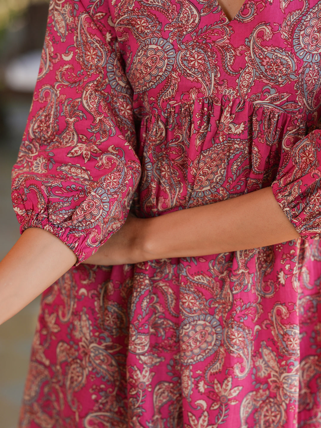 Pink-Cotton-Floral-A-Line-Kurta-Bottom-Set