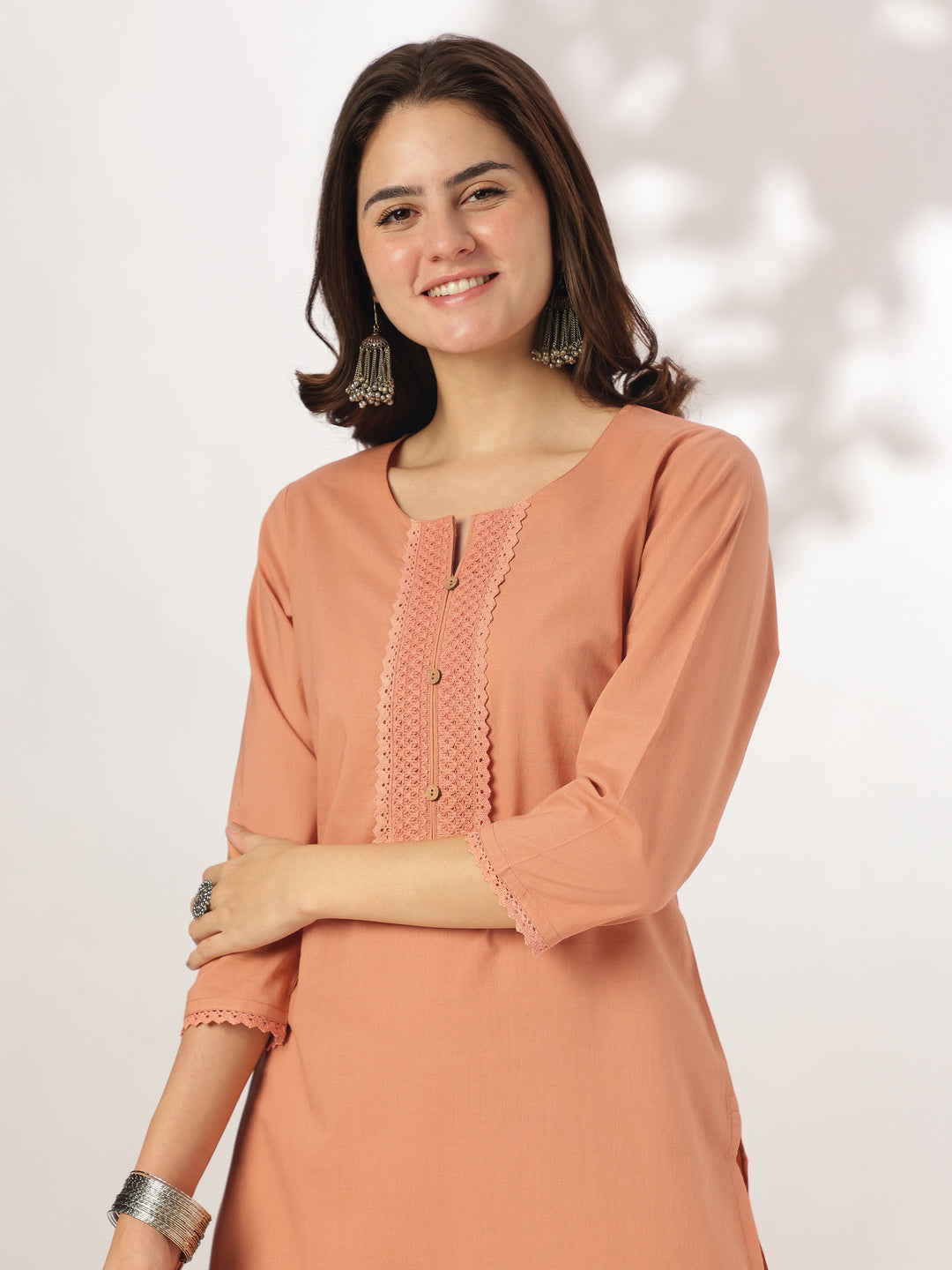 Rust-Cotton-Straight-Solid-3-Piece-Kurta-Set
