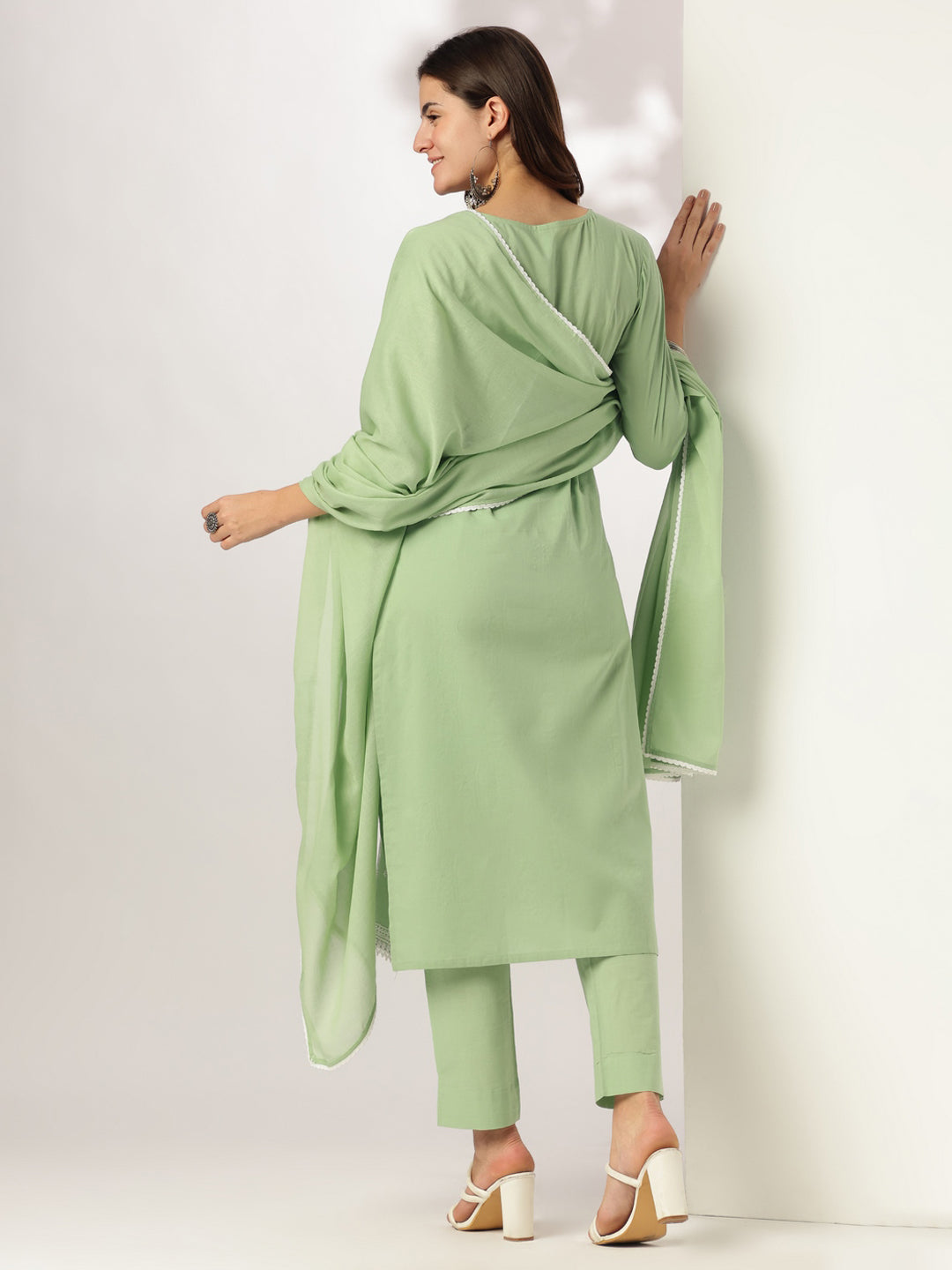 Green-Cotton-Straight-Embroidered-3-Piece-Kurta-Set