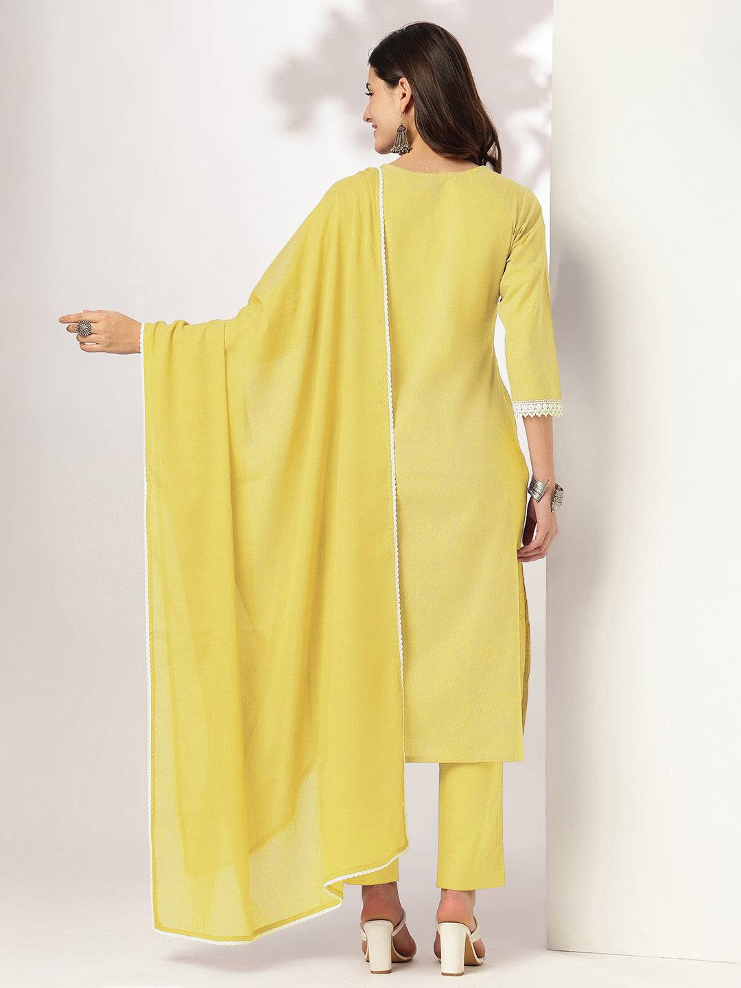 Yellow-Cotton-Straight-Embroidered-3-Piece-Kurta-Set