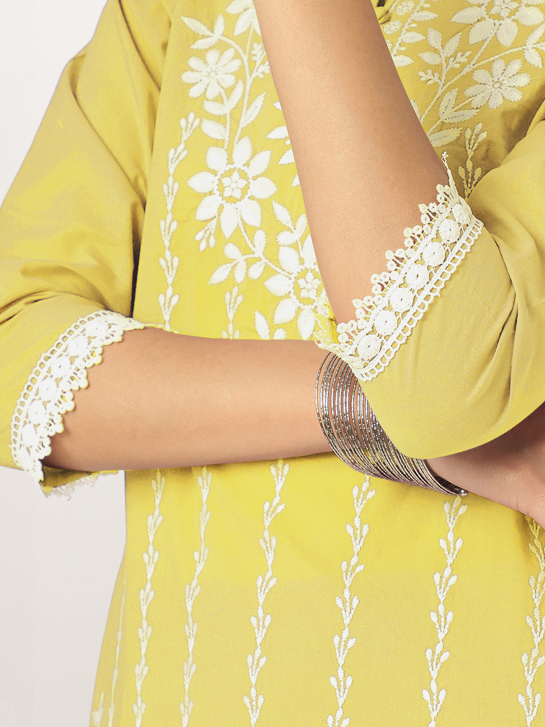 Yellow-Cotton-Straight-Embroidered-3-Piece-Kurta-Set