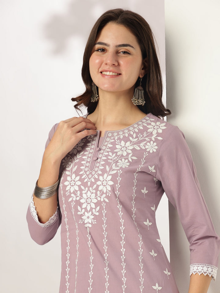 Purple-Cotton-Straight-Embroidered-3-Piece-Kurta-Set