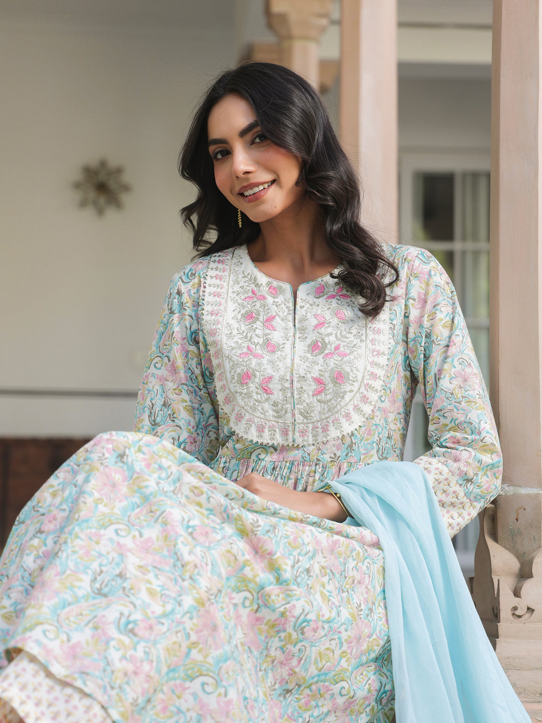 Off-White-Cotton-A-Line-Yoke-Embroidered-3-Piece-Kurta-Set