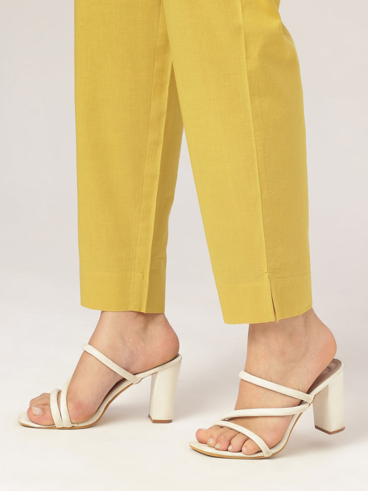 Yellow Cotton Angrakha Embroidered 3-Piece Kurta Set