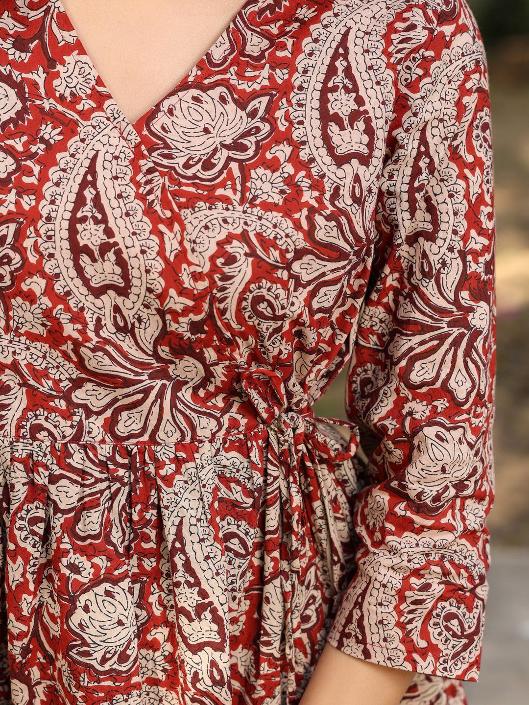 Maroon Cotton Paisley Tunic Only