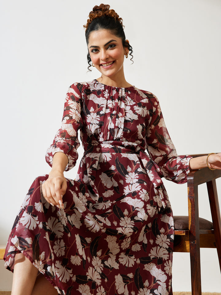 Brown Midi Dress