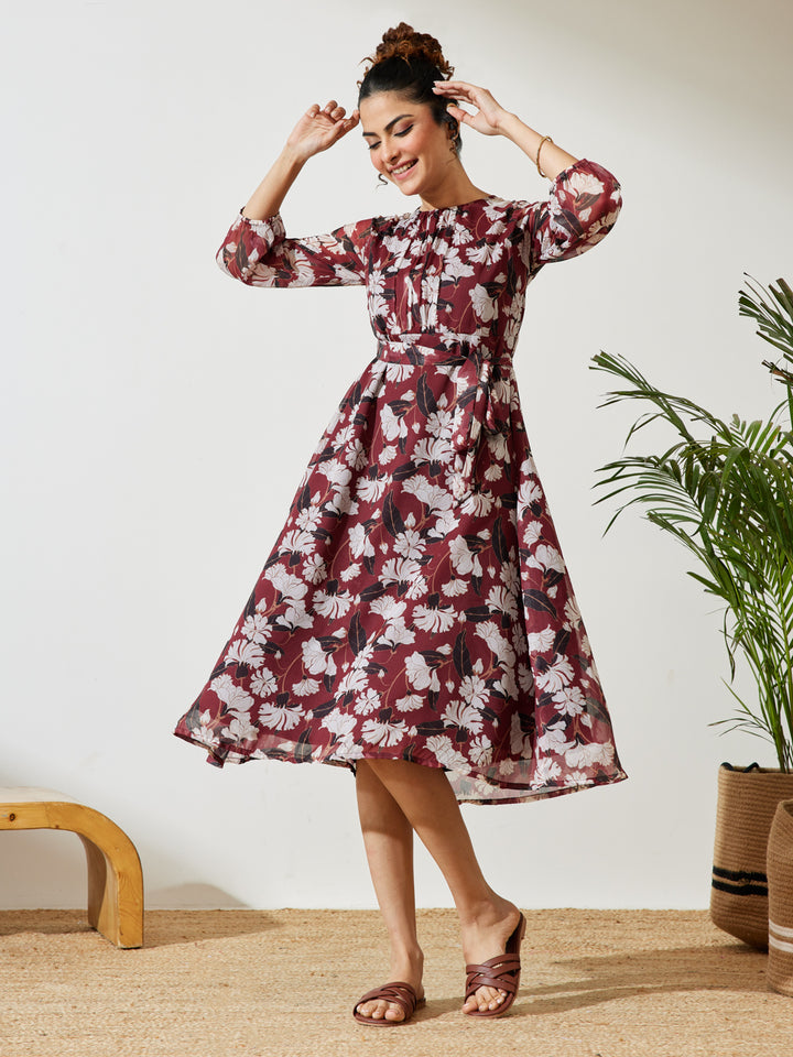 Brown Midi Dress