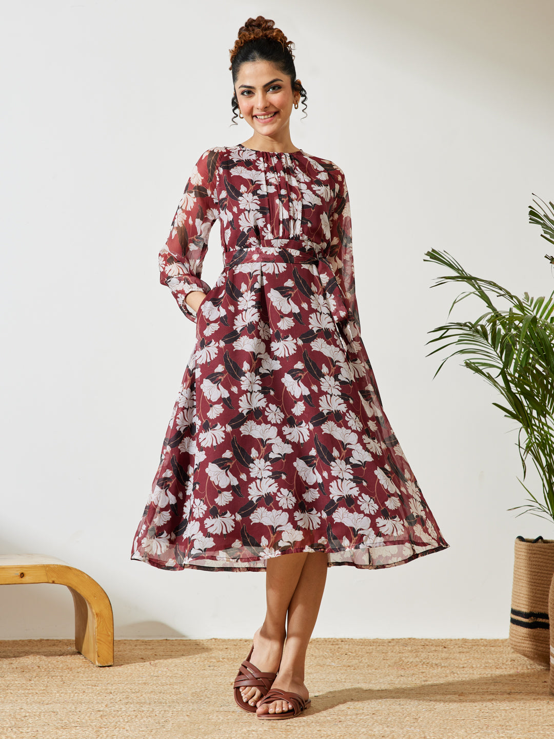 Brown Midi Dress