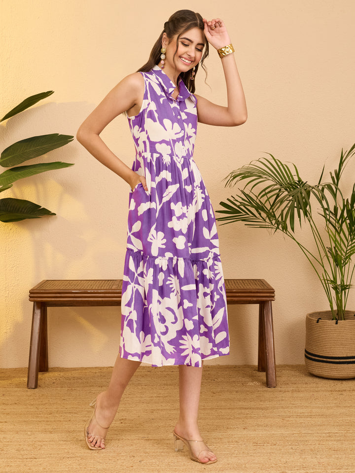 Purple Midi Dress