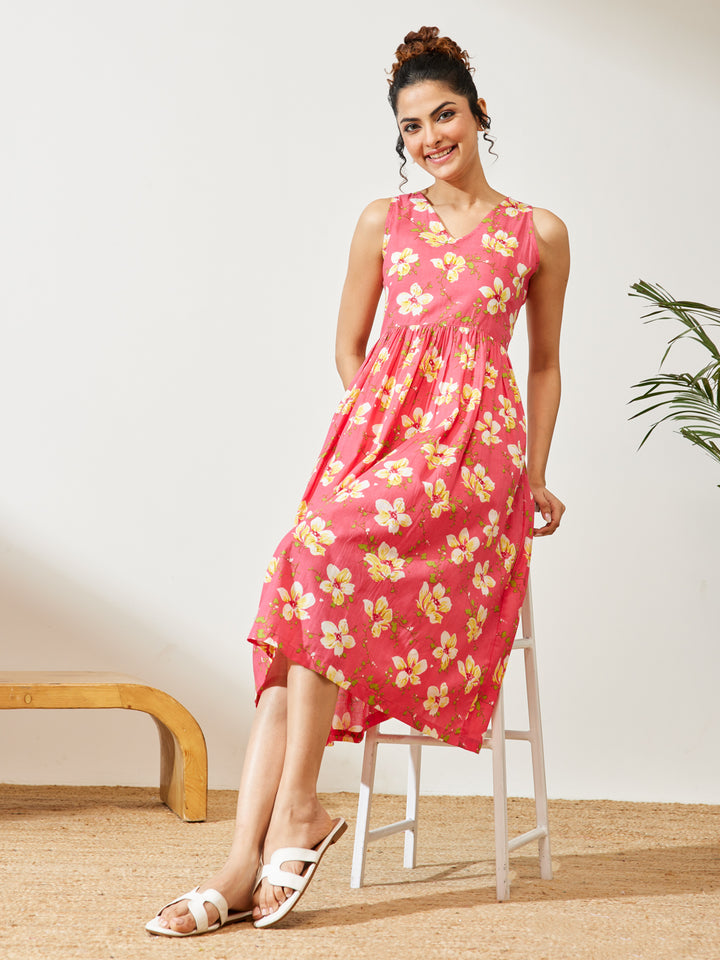 Pink Midi Dress