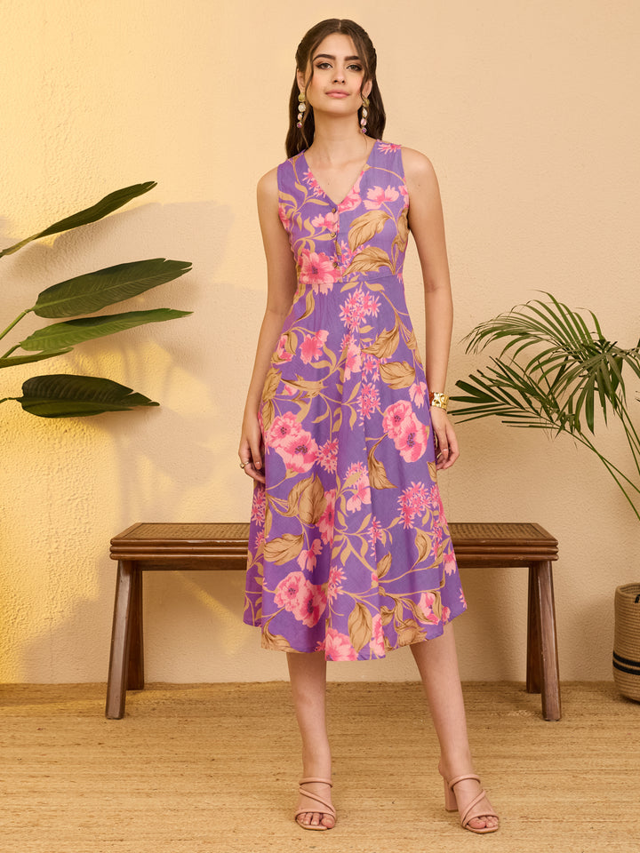 Purple Midi Dress