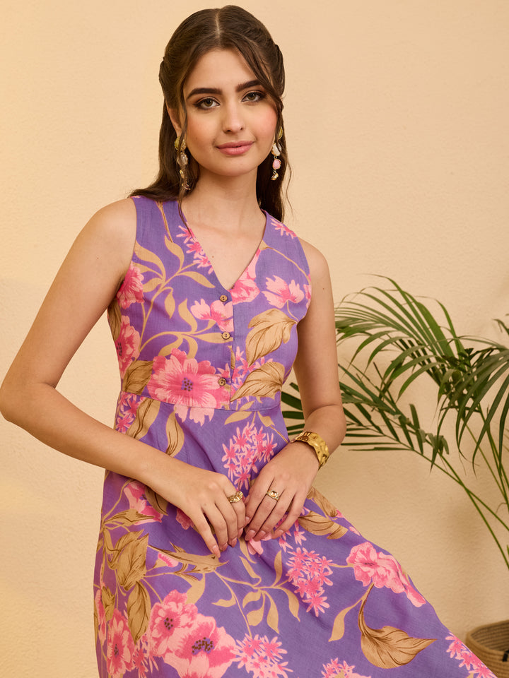 Purple Midi Dress