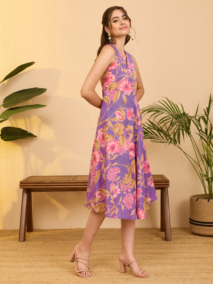 Purple Midi Dress
