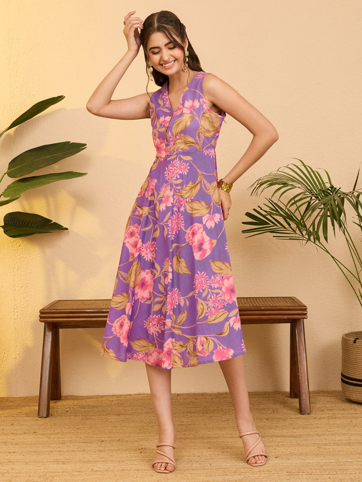 Purple Midi Dress