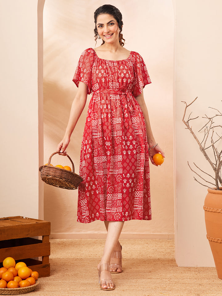 Red Midi Dress